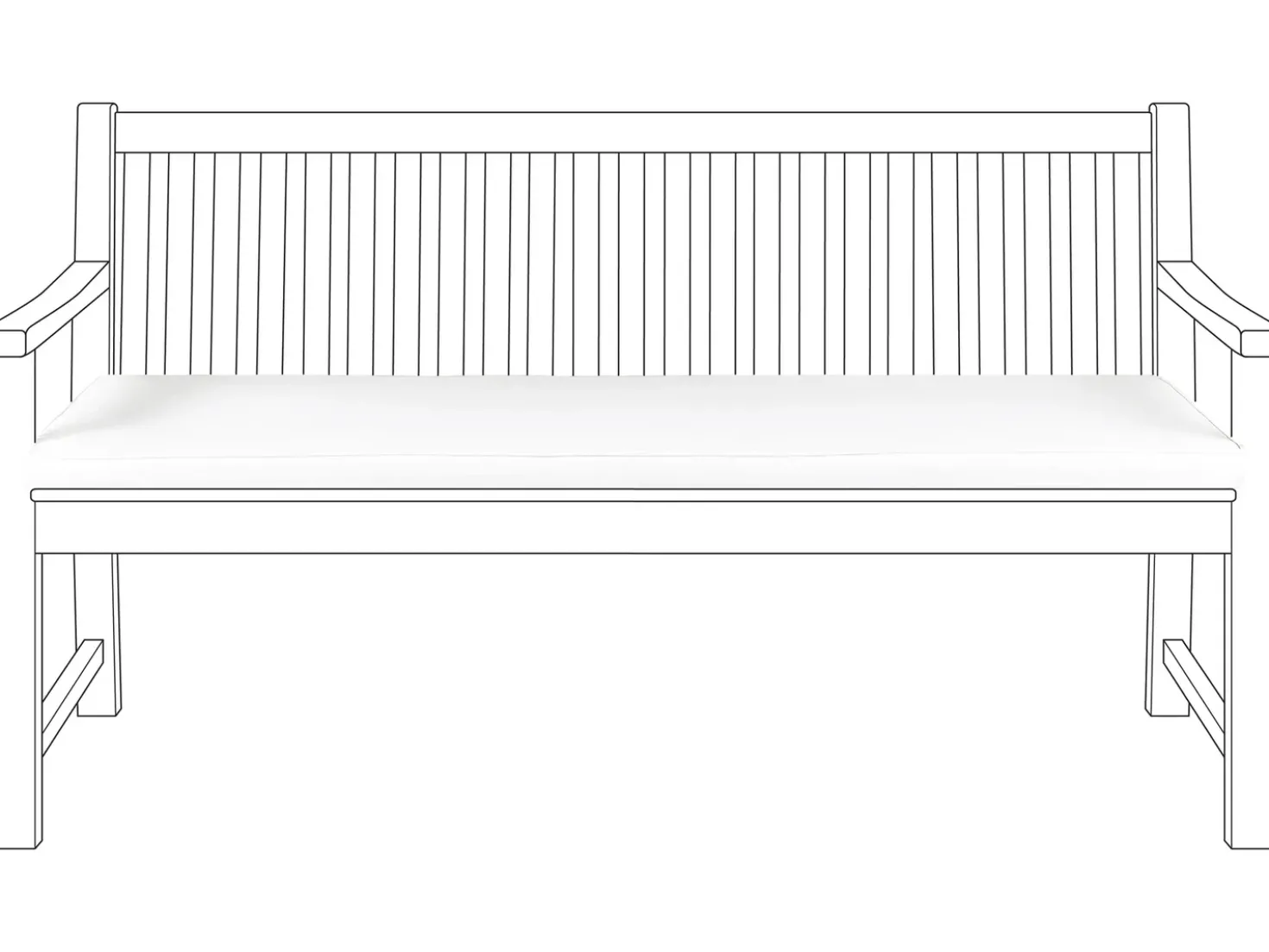 Cuscino per sedile a panca VIVARA 152 x 54 cm Bianco sporco