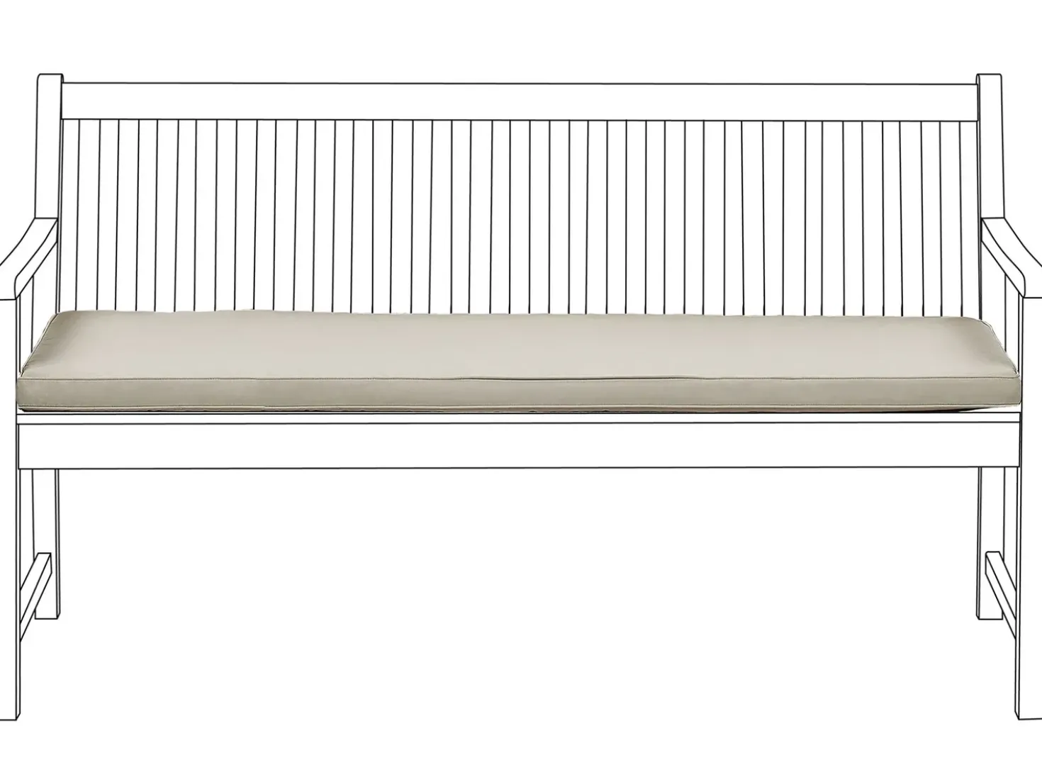 Cuscino per sedile a panca VIVARA 152 x 54 cm Beige
