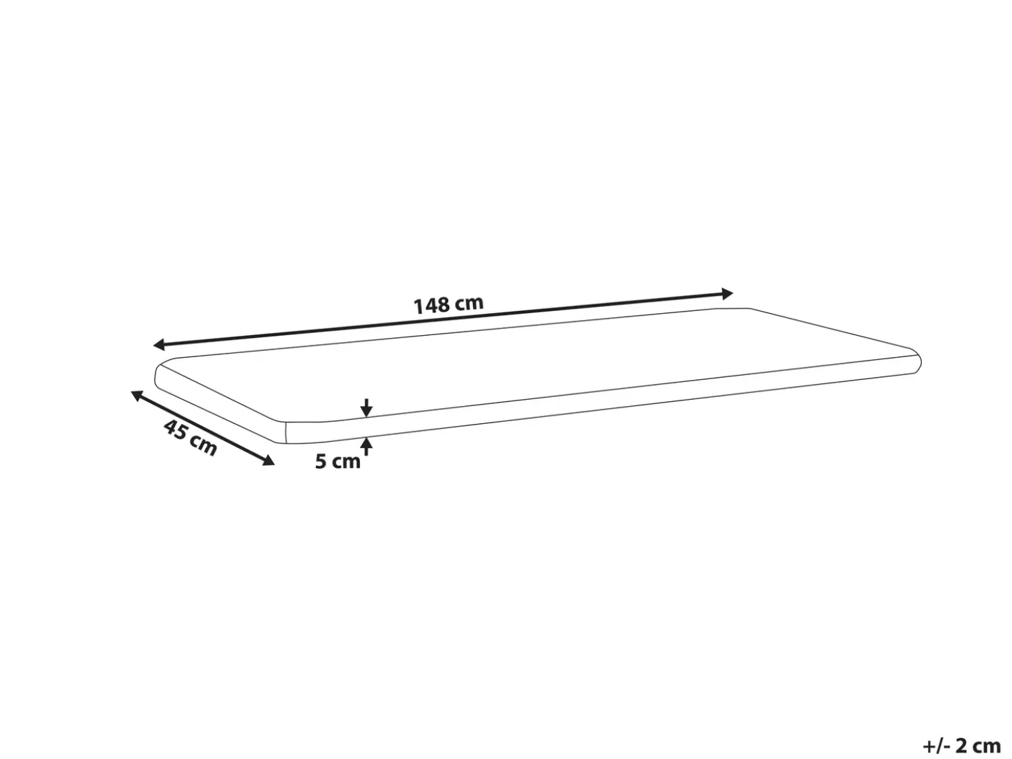 Cuscino per sedile a panca SOVANA 148 x 45 cm Bianco sporco