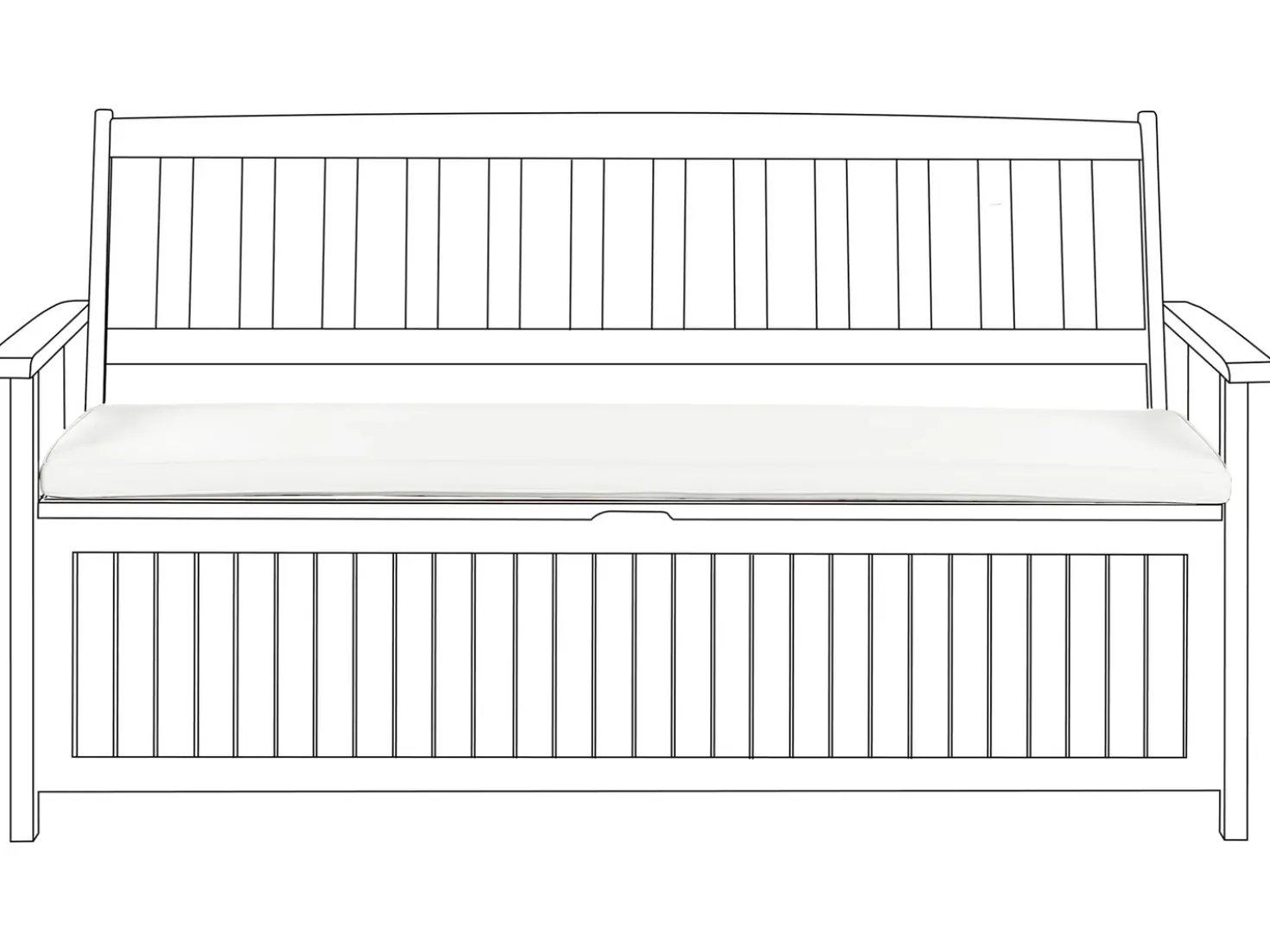 Cuscino per sedile a panca SOVANA 148 x 45 cm Bianco sporco