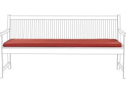 Cuscino per sedile a panca VIVARA 169 x 50 cm Rosso scuro