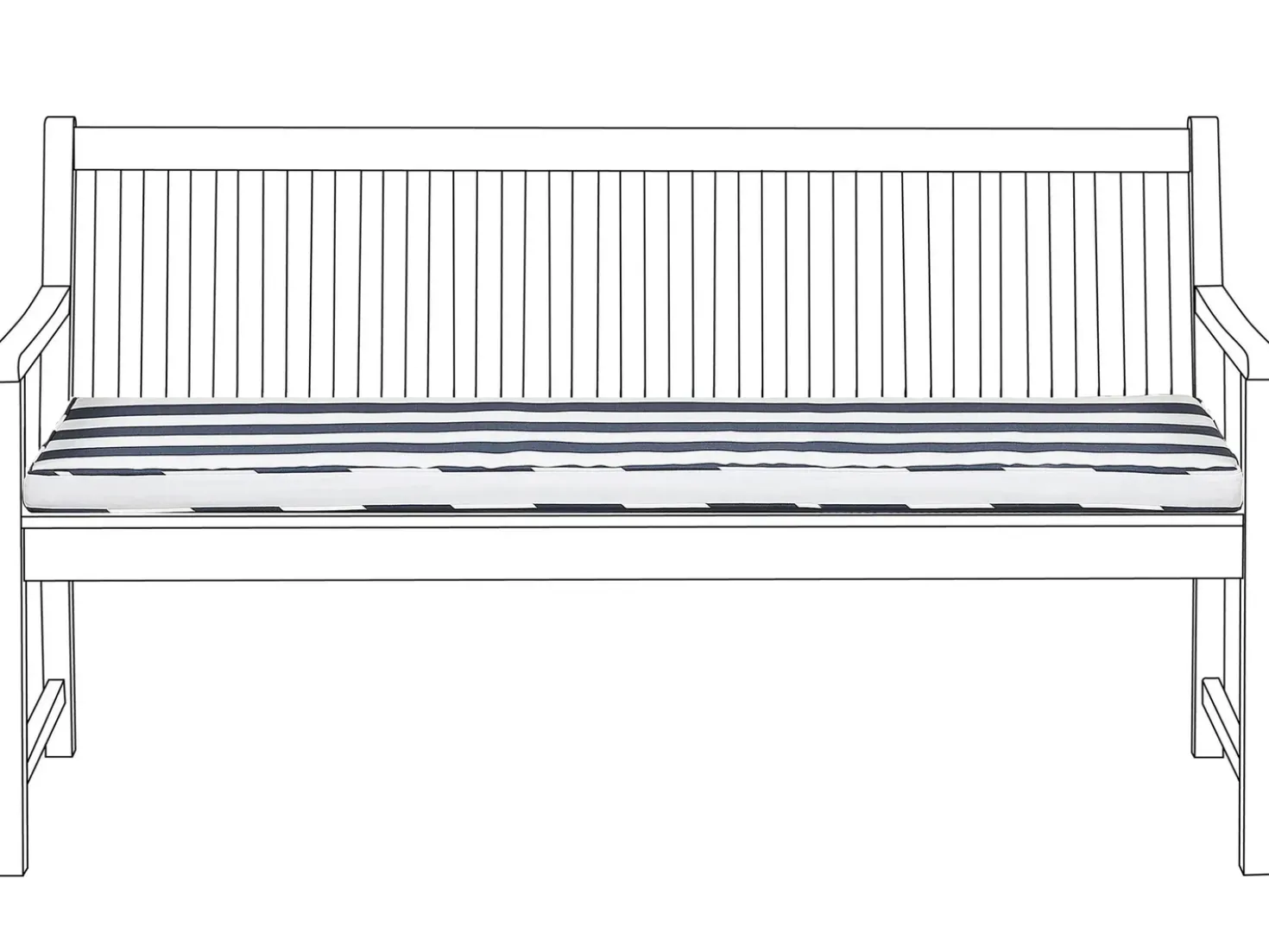 Cuscino per sedile a panca VIVARA 152 x 54 cm Blu marino