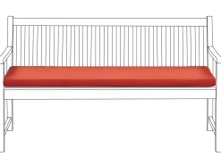 Cuscino per sedile a panca VIVARA 152 x 54 cm Rosso scuro