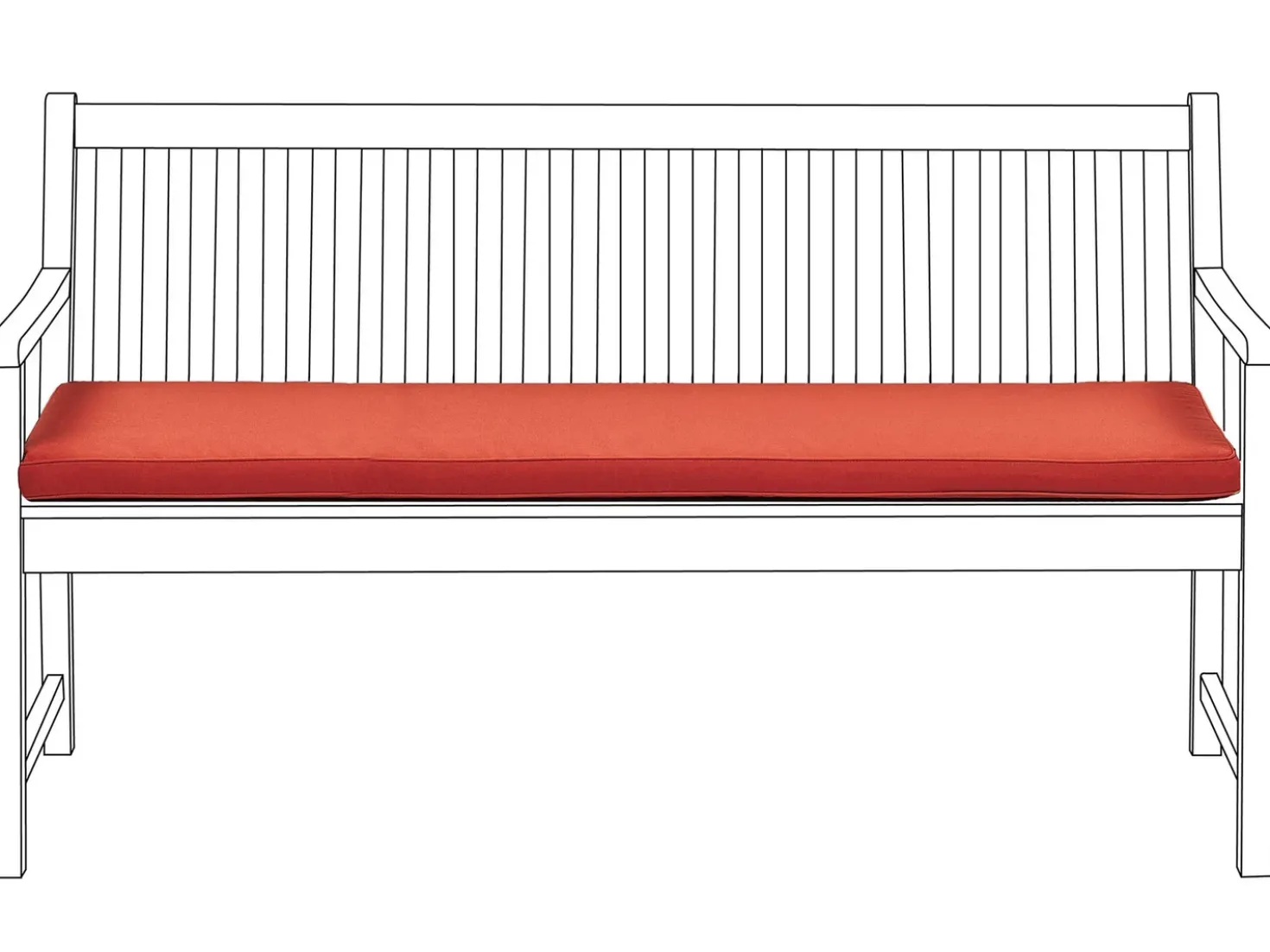 Cuscino per sedile a panca VIVARA 152 x 54 cm Rosso scuro