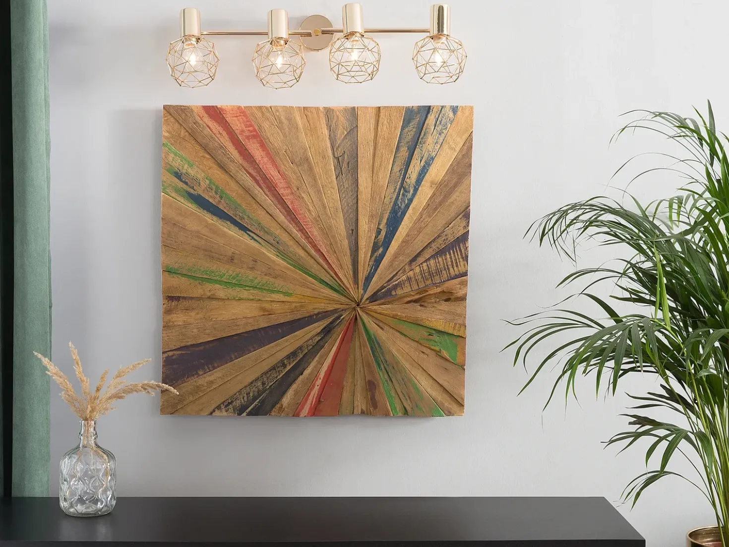 Decorazione da parete CANCUN Legno di teak 70 cm Marrone