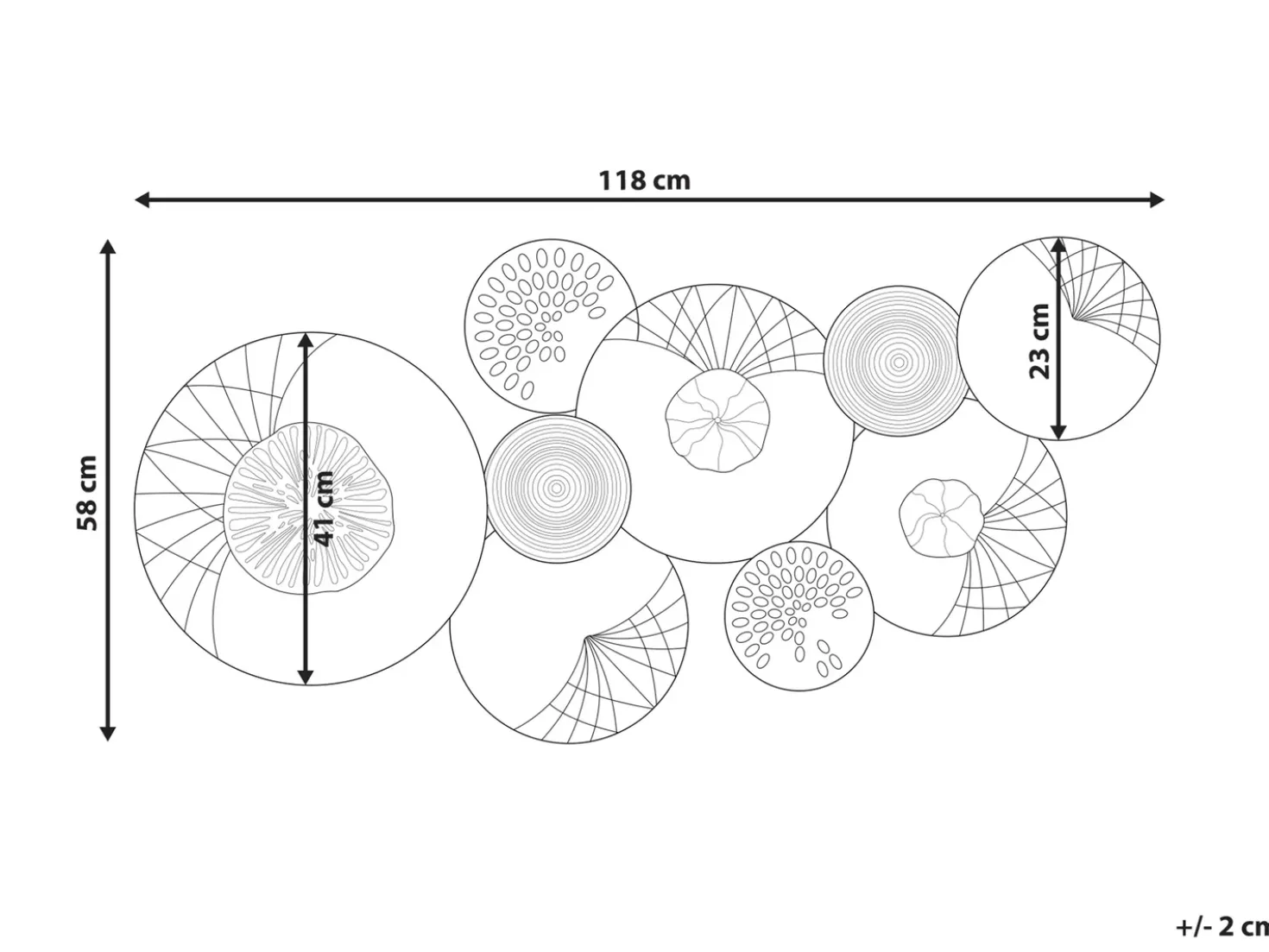 Decorazione da parete CESIUM Metallo 58 cm Argento