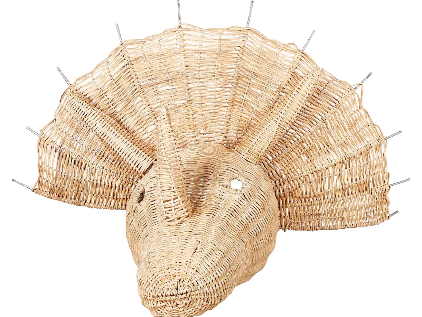 Decorazione da parete Dinosauro BIOKO Rattan 44 cm Naturale