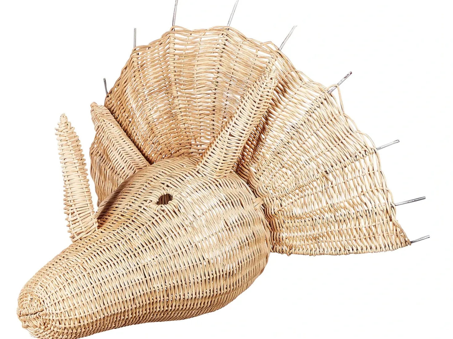 Decorazione da parete Dinosauro BIOKO Rattan 44 cm Naturale