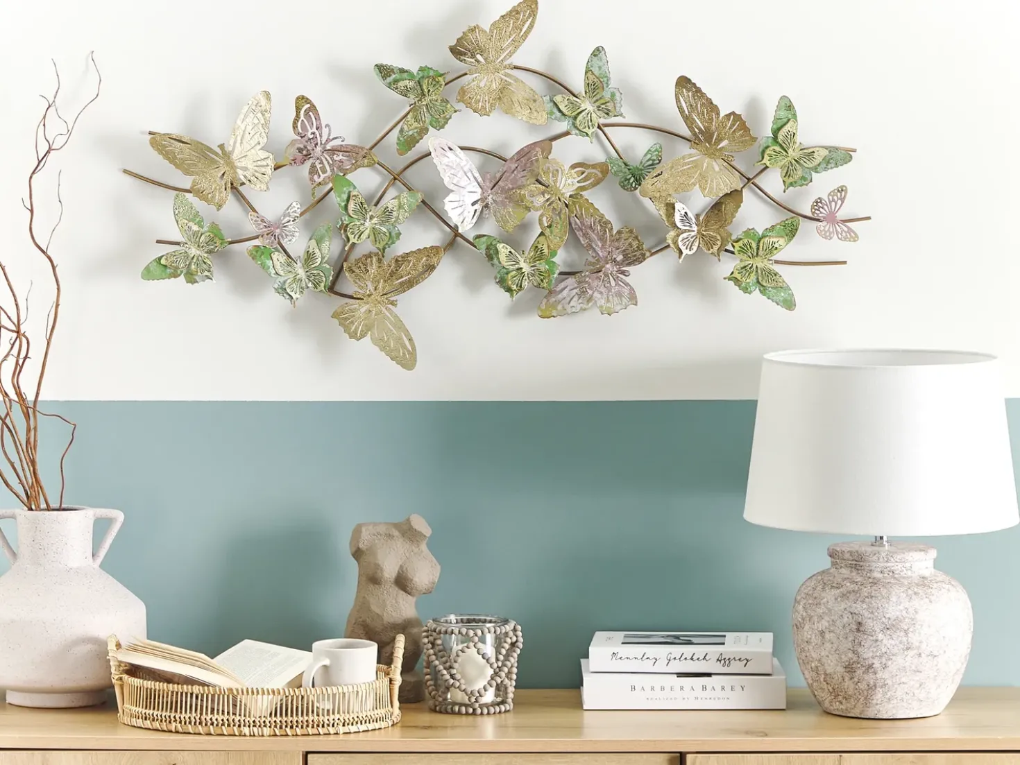 Decorazione da parete Farfalla GALLIUM Metallo 53 cm Multicolore