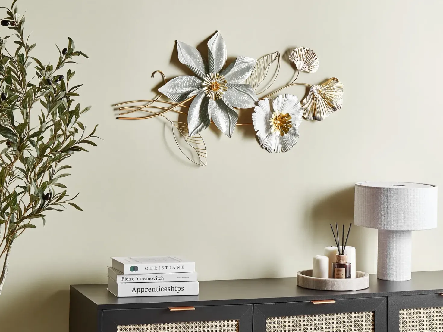 Decorazione da parete Fiore EUROPIUM Metallo 46 cm Oro