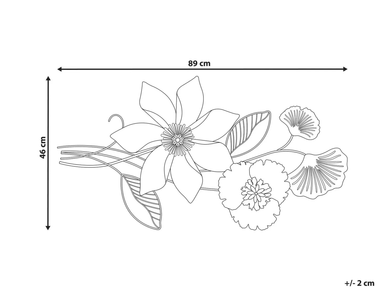 Decorazione da parete Fiore EUROPIUM Metallo 46 cm Oro