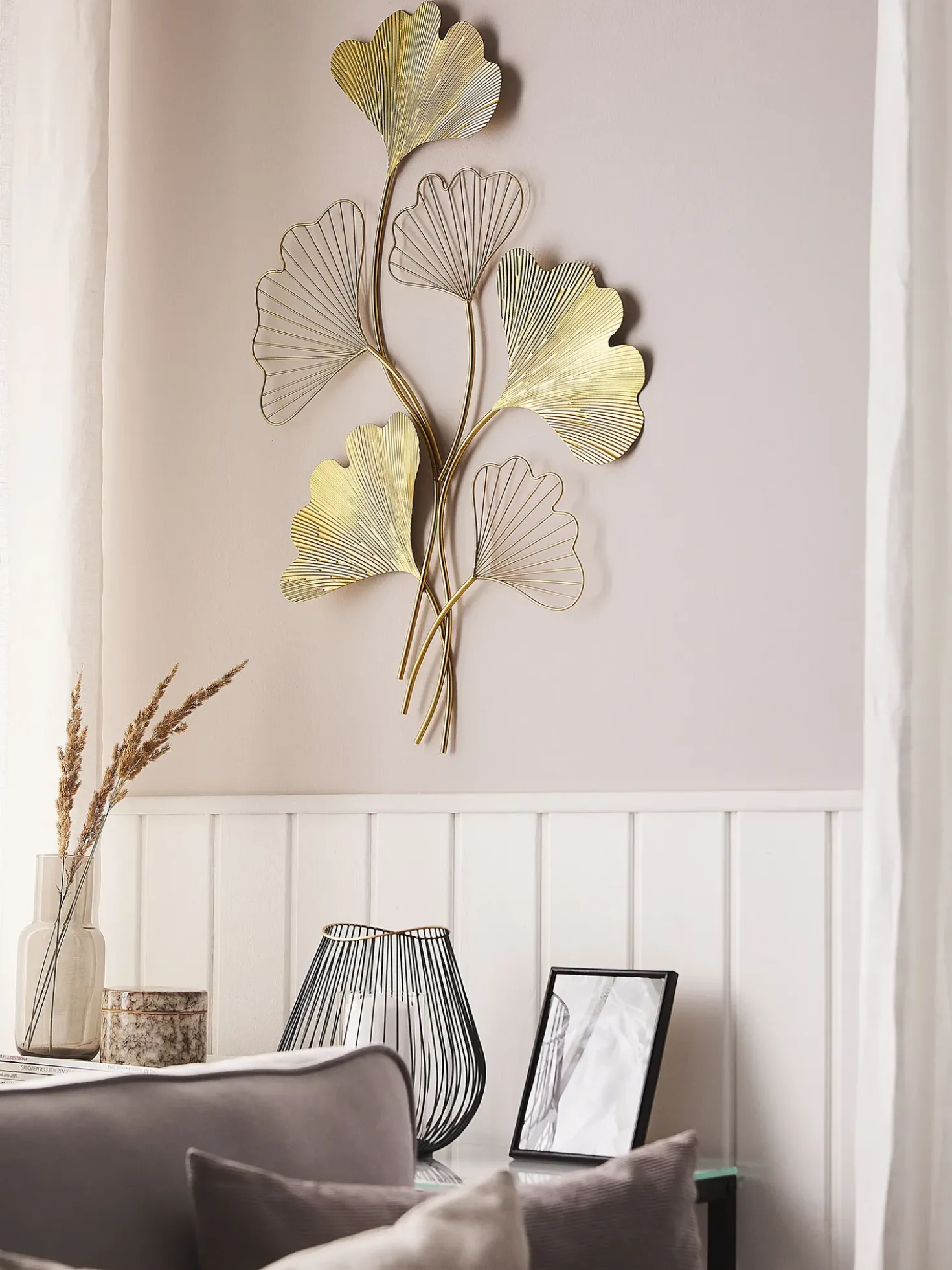 Decorazione da parete Fiore INDIUM Metallo 79 cm Oro