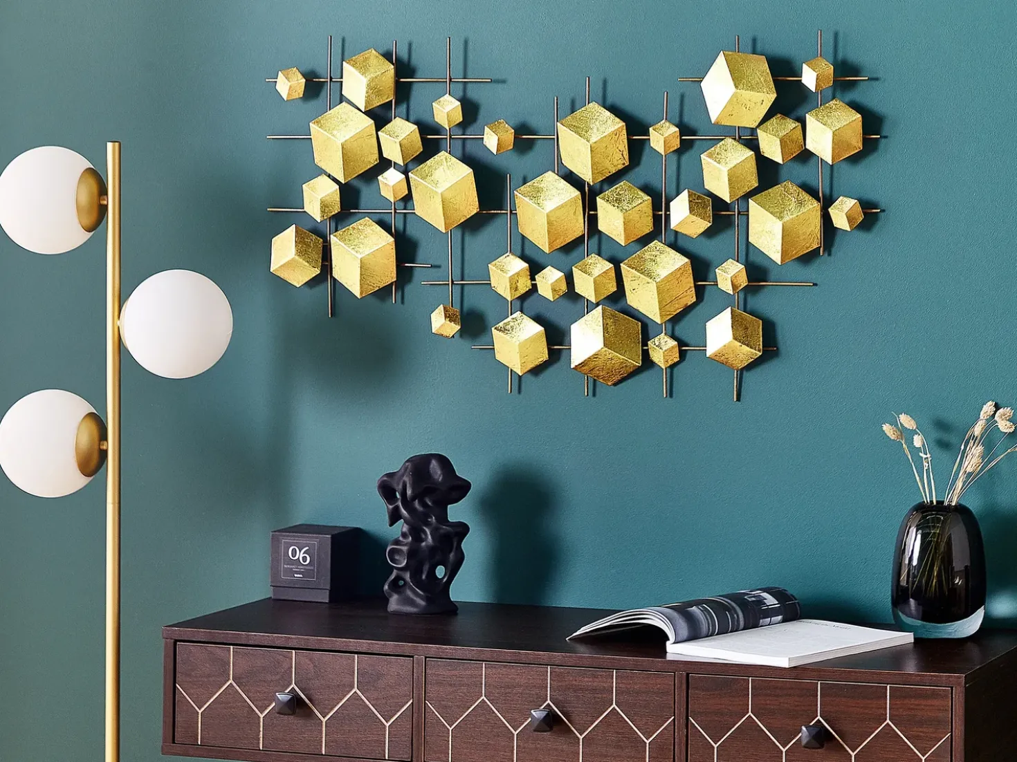 Decorazione da parete FLEROVIUM Metallo 45 cm Oro