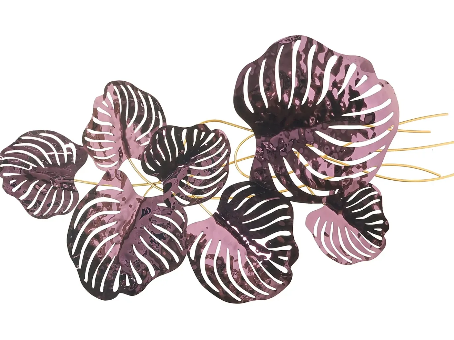 Decorazione da parete Foglia HOLMIUM Metallo 50 cm Viola