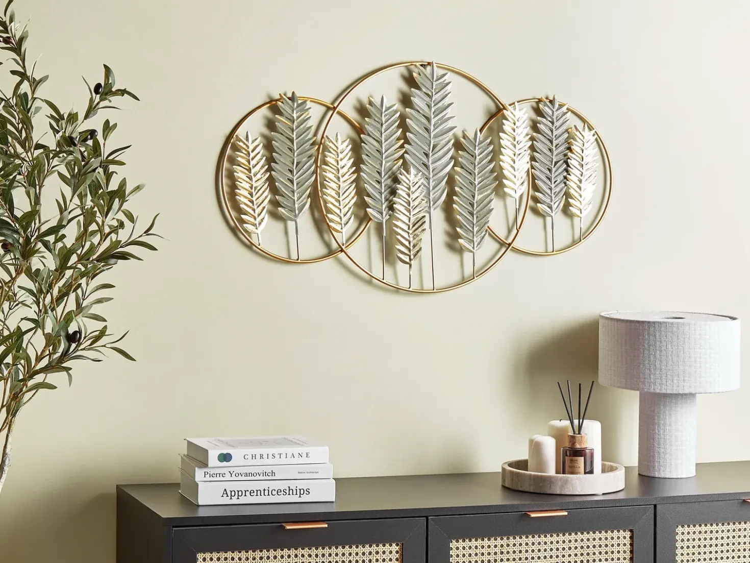 Decorazione da parete Foglia COPERNICIUM Metallo 50 cm Oro