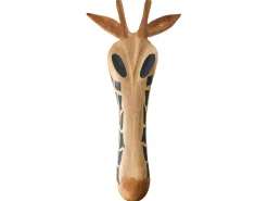 Decorazione da parete Giraffa EKPOMA Legno di mango 68 cm Marrone chiaro