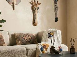 Decorazione da parete Giraffa EKPOMA Legno di mango 68 cm Marrone chiaro