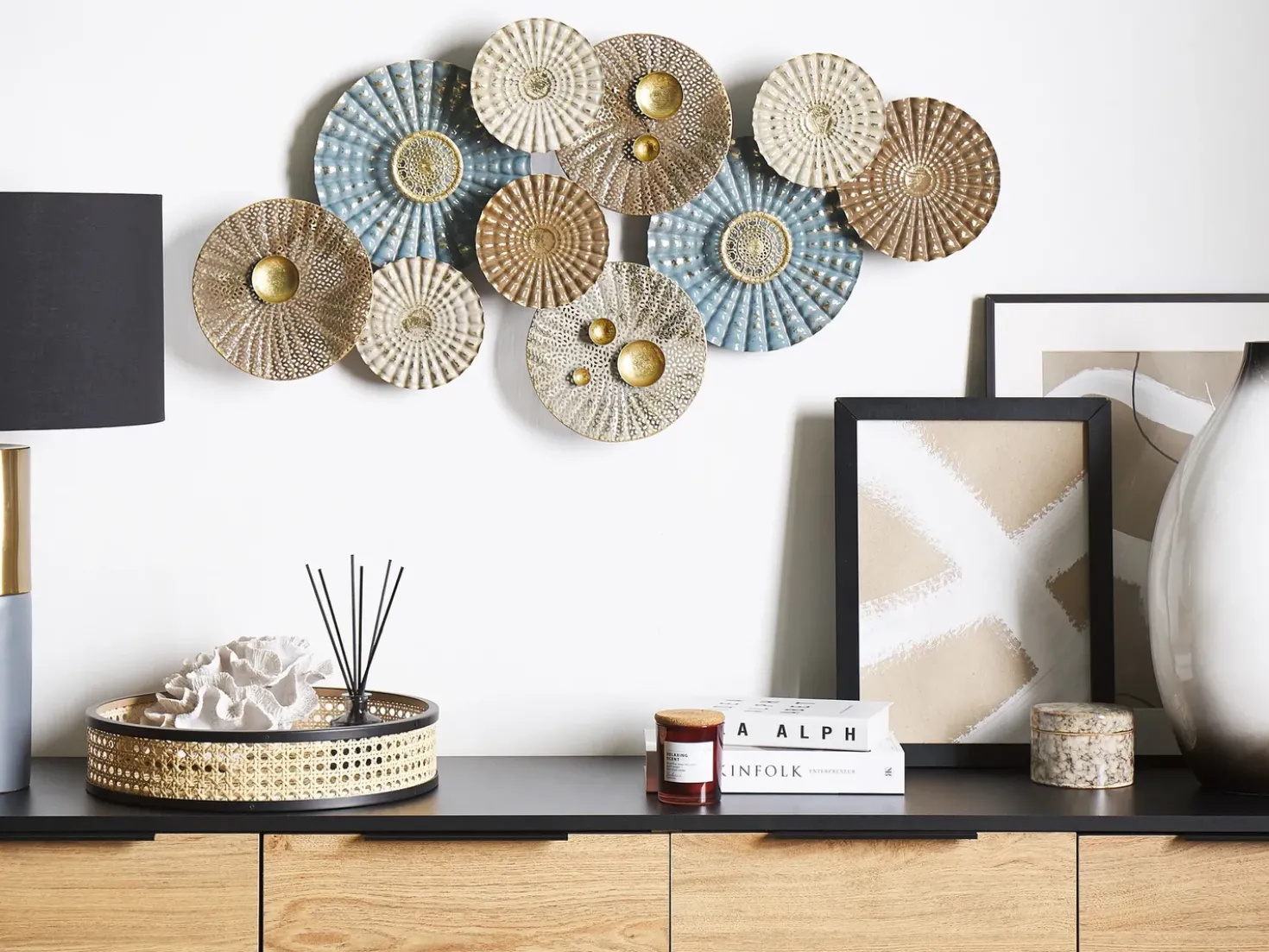 Decorazione da parete HASSIUM Metallo 48 cm Blu