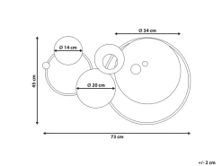 Decorazione da parete HELIUM Metallo 45 cm Oro
