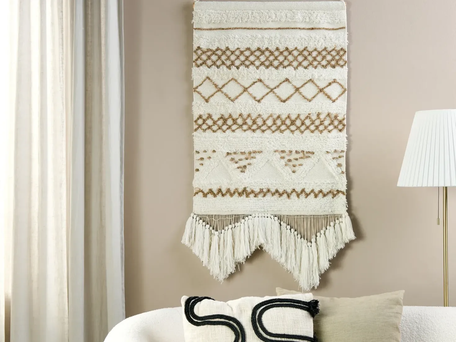 Decorazione da parete in tessuto BAZDAN Cotone 107 cm Beige