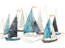 Decorazione da parete Nave BOHRIUM Metallo 50 cm Blu