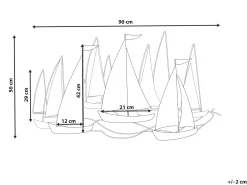 Decorazione da parete Nave BOHRIUM Metallo 50 cm Blu