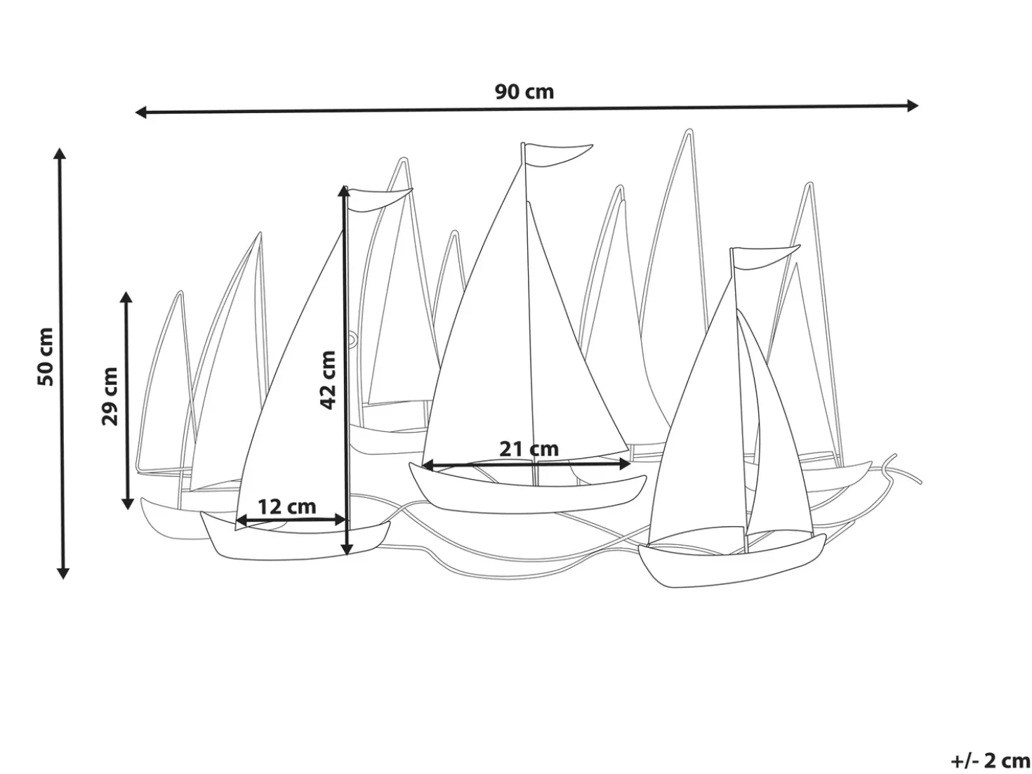 Decorazione da parete Nave BOHRIUM Metallo 50 cm Blu