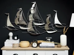 Decorazione da parete Nave AMERICIUM Metallo 67 cm Argento