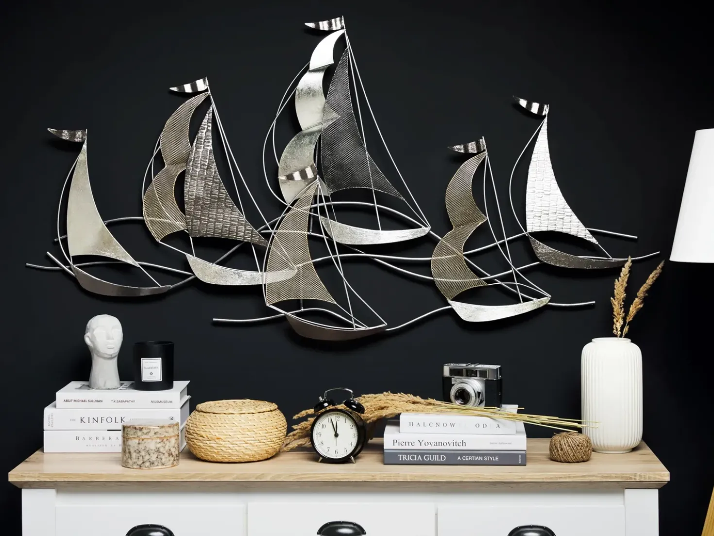 Decorazione da parete Nave AMERICIUM Metallo 67 cm Argento