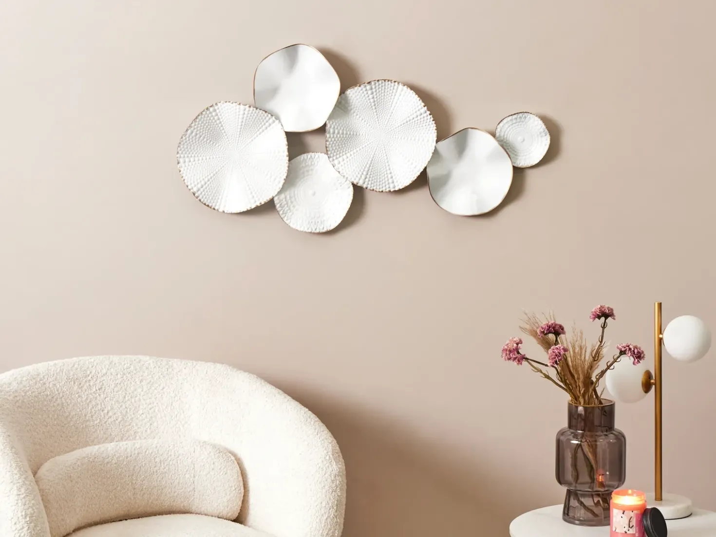 Decorazione da parete NEODYNIUM Metallo 47 cm Bianco