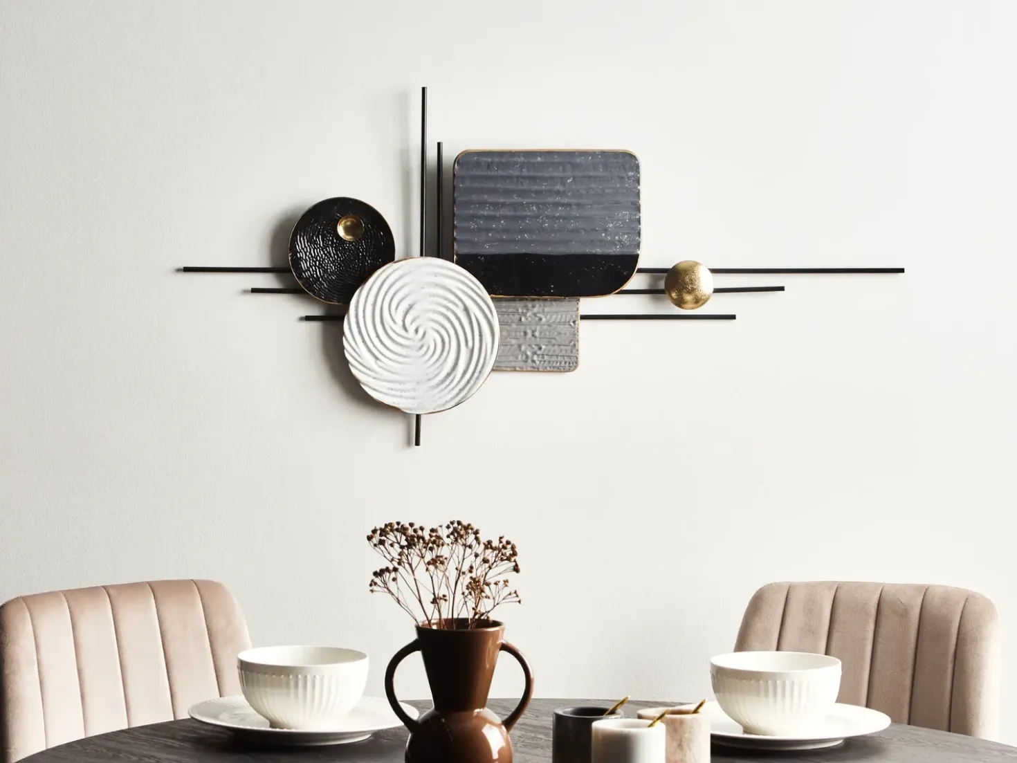 Decorazione da parete OVAR Metallo 50 cm Grigio