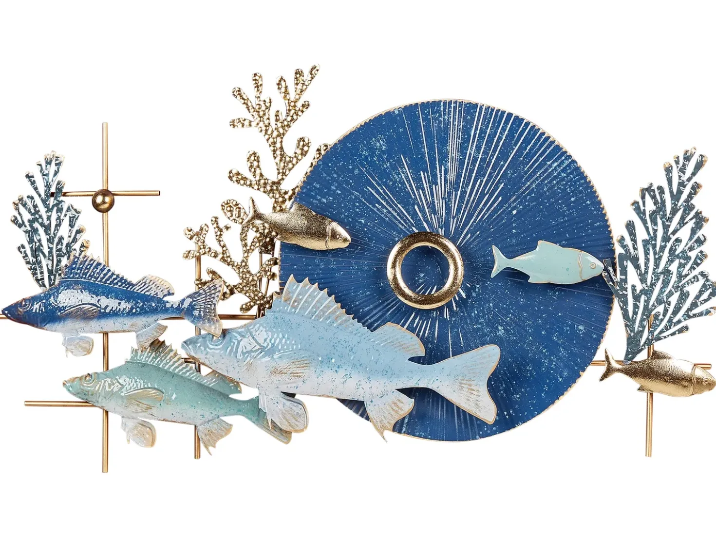 Decorazione da parete Pesce BARIUM Metallo 48 cm Blu