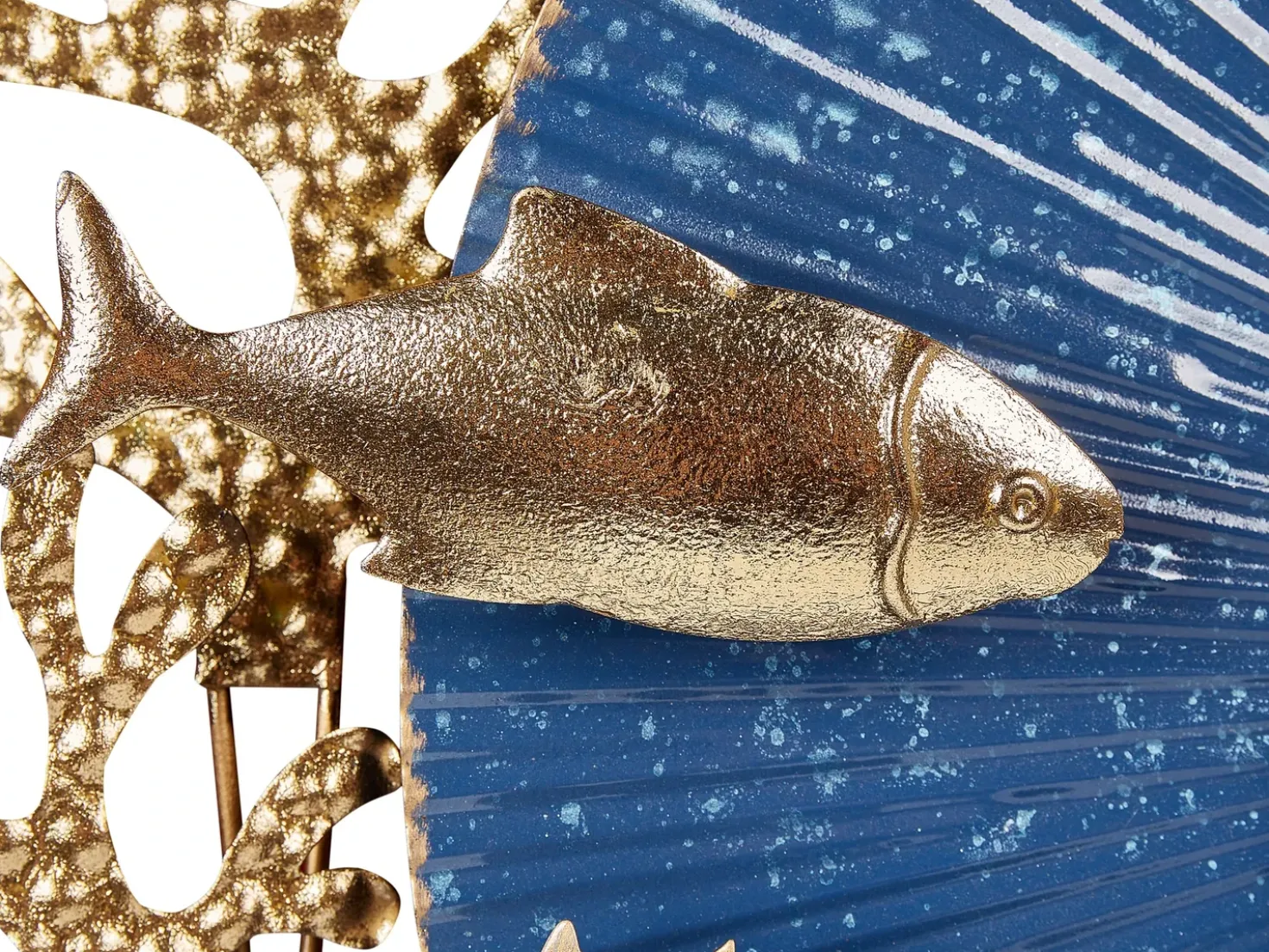 Decorazione da parete Pesce BARIUM Metallo 48 cm Blu
