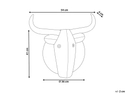 Decorazione da parete Toro ERBIUM Metallo 41 cm Grigio