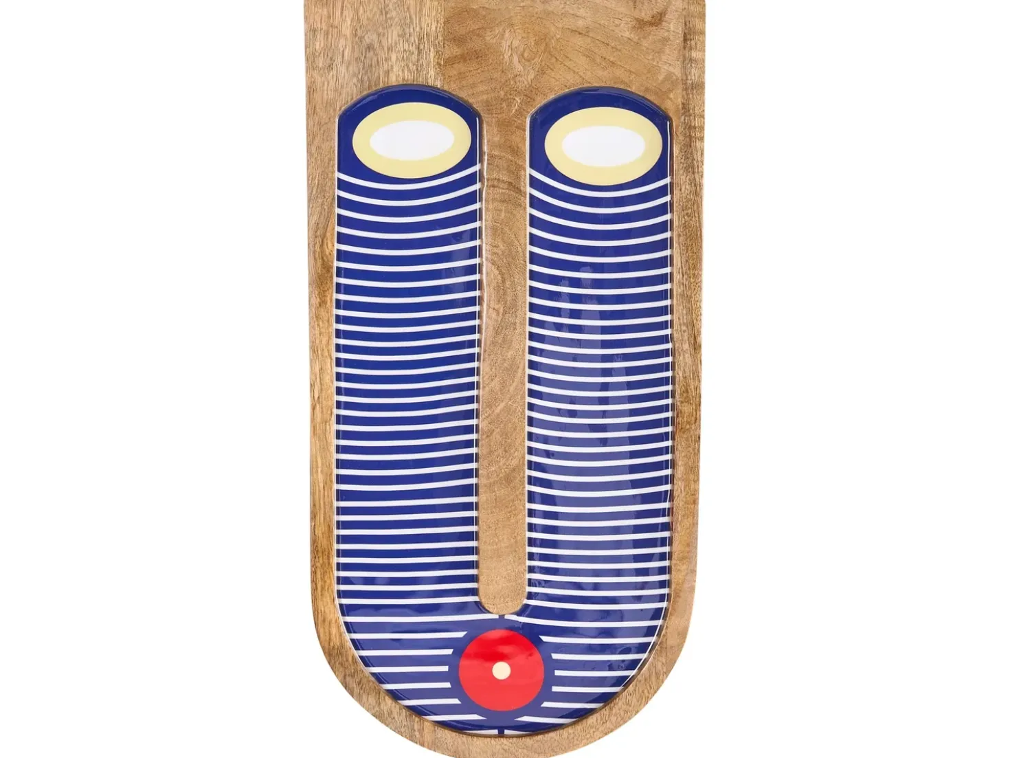 Decorazione da parete Volto JIMETA Legno di mango 40 cm Blu