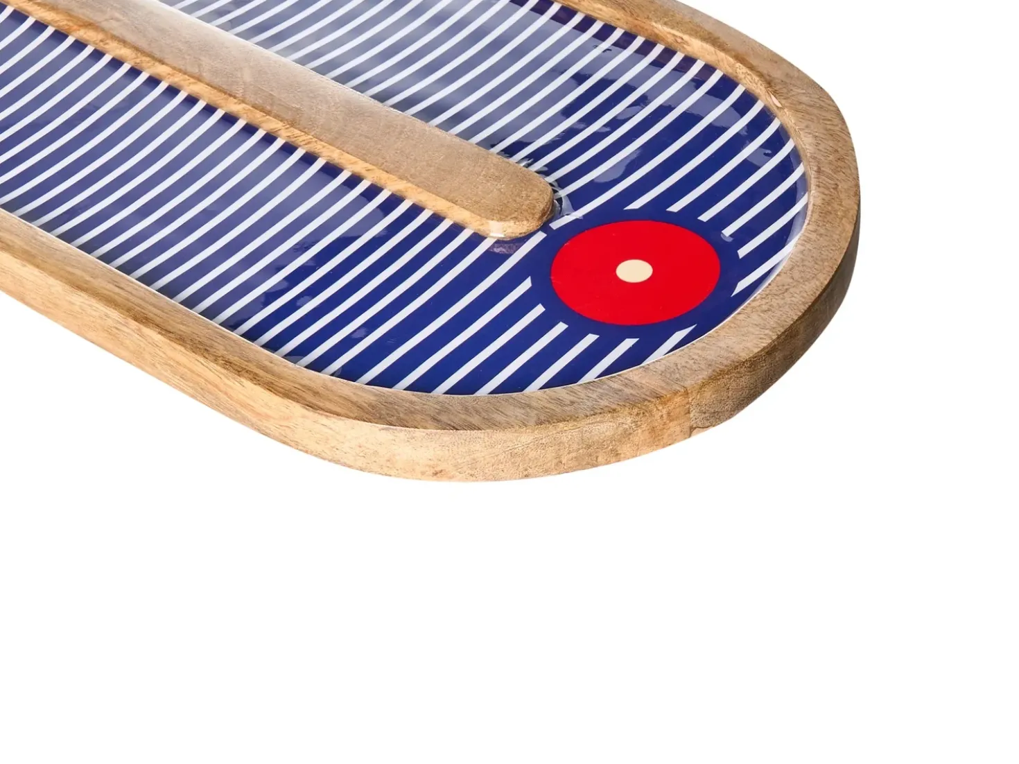 Decorazione da parete Volto JIMETA Legno di mango 40 cm Blu