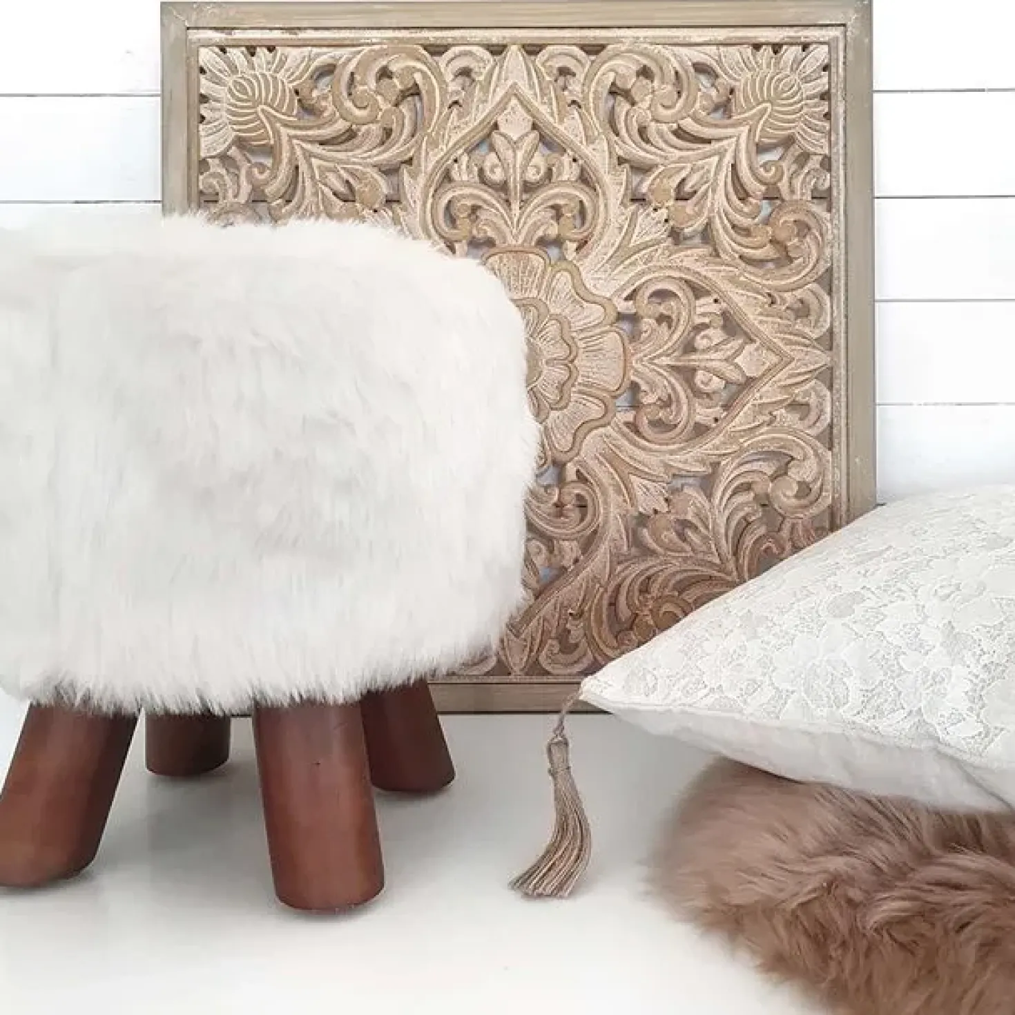 Decorazione da parete YONORA 60 cm Bianco
