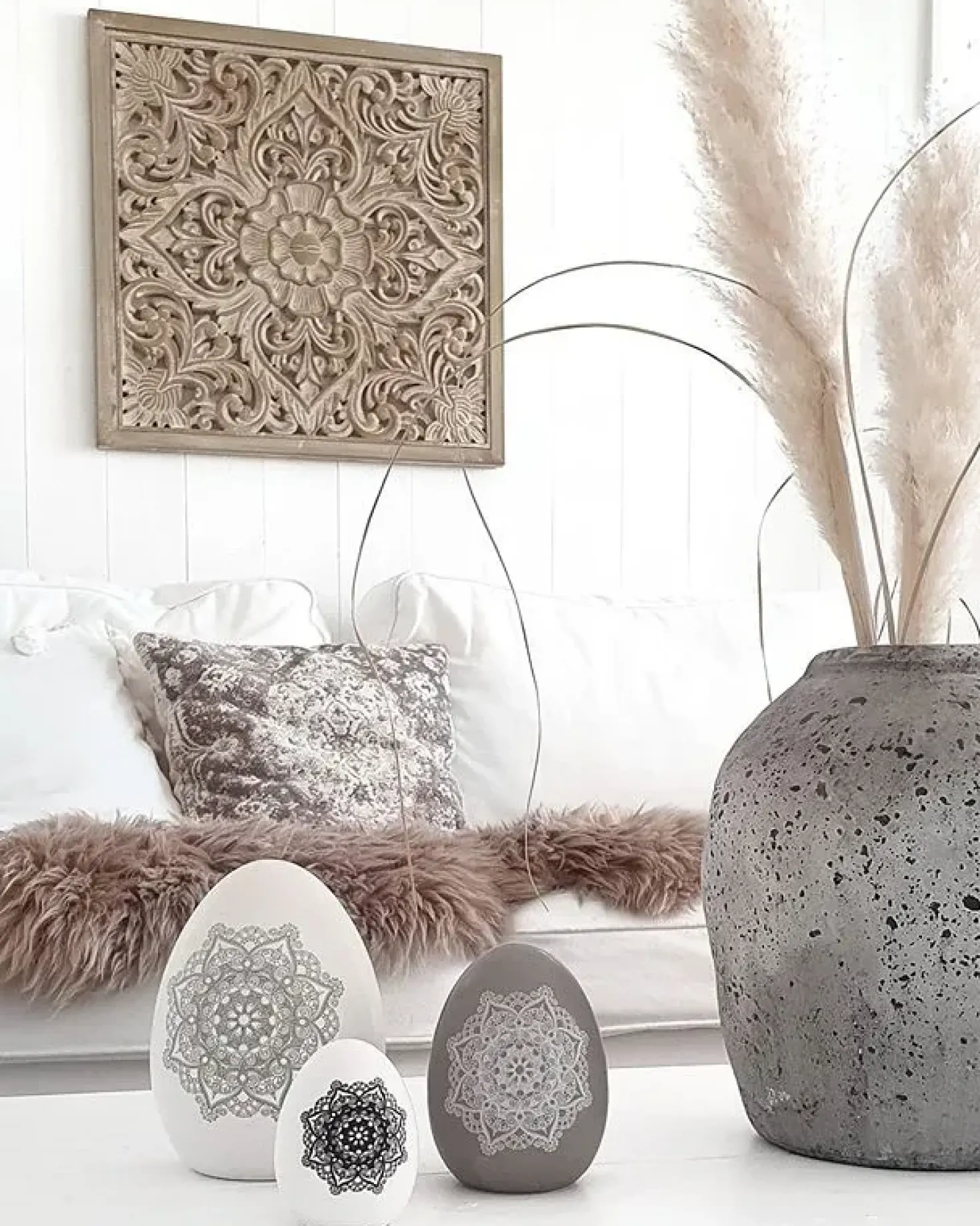 Decorazione da parete YONORA 60 cm Bianco