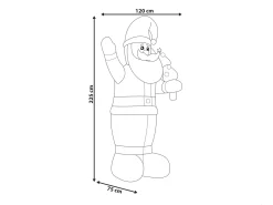 Decorazione gonfiabile per esterni LED IVALO Babbo Natale 225 cm Rosso