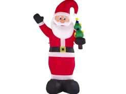 Decorazione gonfiabile per esterni LED IVALO Babbo Natale 225 cm Rosso