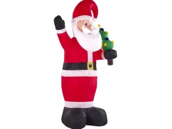 Decorazione gonfiabile per esterni LED IVALO Babbo Natale 225 cm Rosso