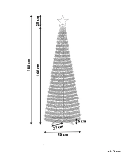 Decorazione natalizia a pavimento Smart LED con App SAARLOQ Albero di Natale 188 cm Verde
