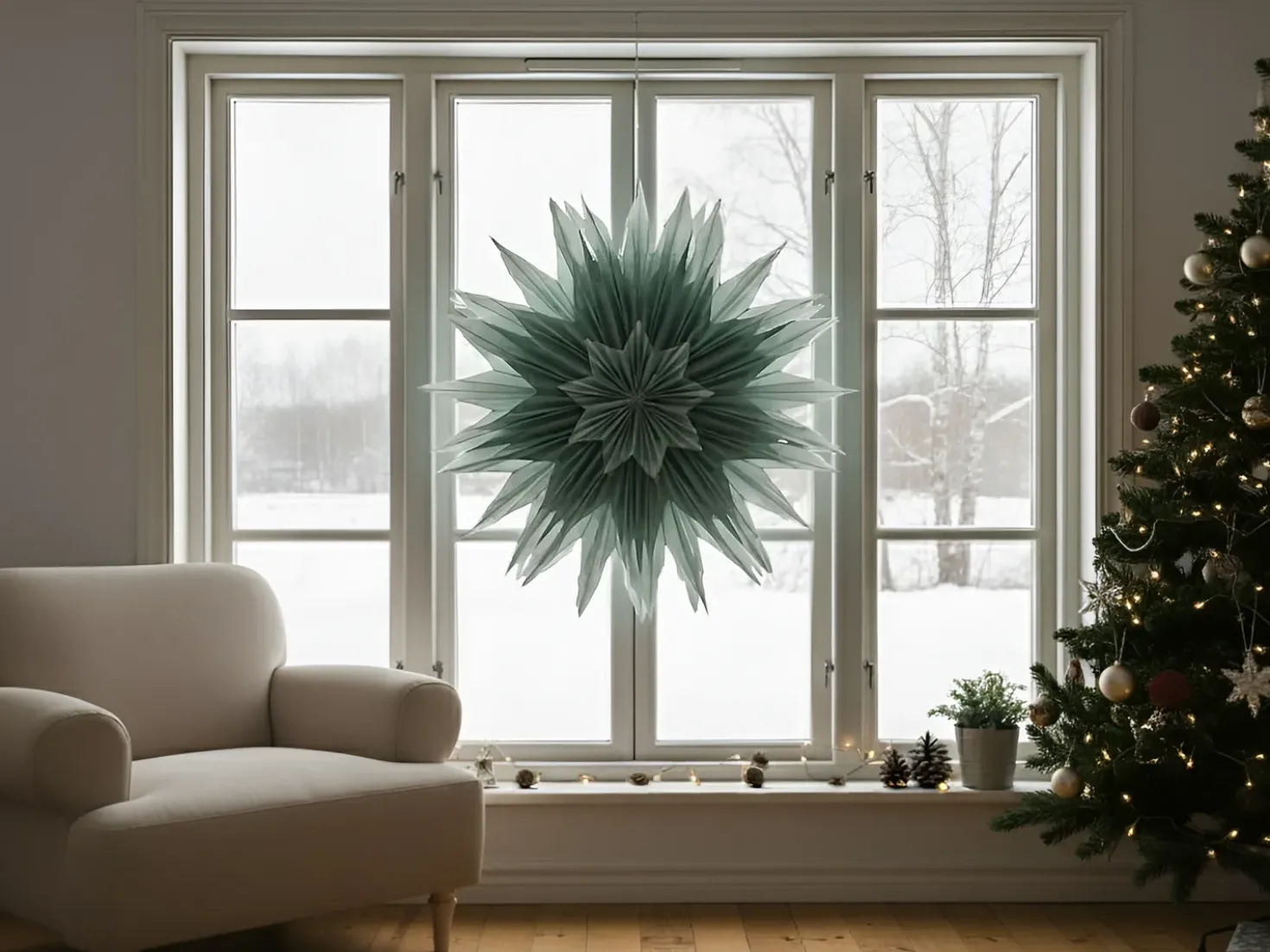 Decorazione natalizia GRONA Stella 96 cm Verde