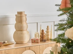 Decorazione natalizia Lampada da tavolo BANGA Pupazzo di neve 51 cm Beige