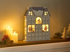 Decorazione natalizia LED FEMUND Calendario dell'Avvento 40 cm Bianco