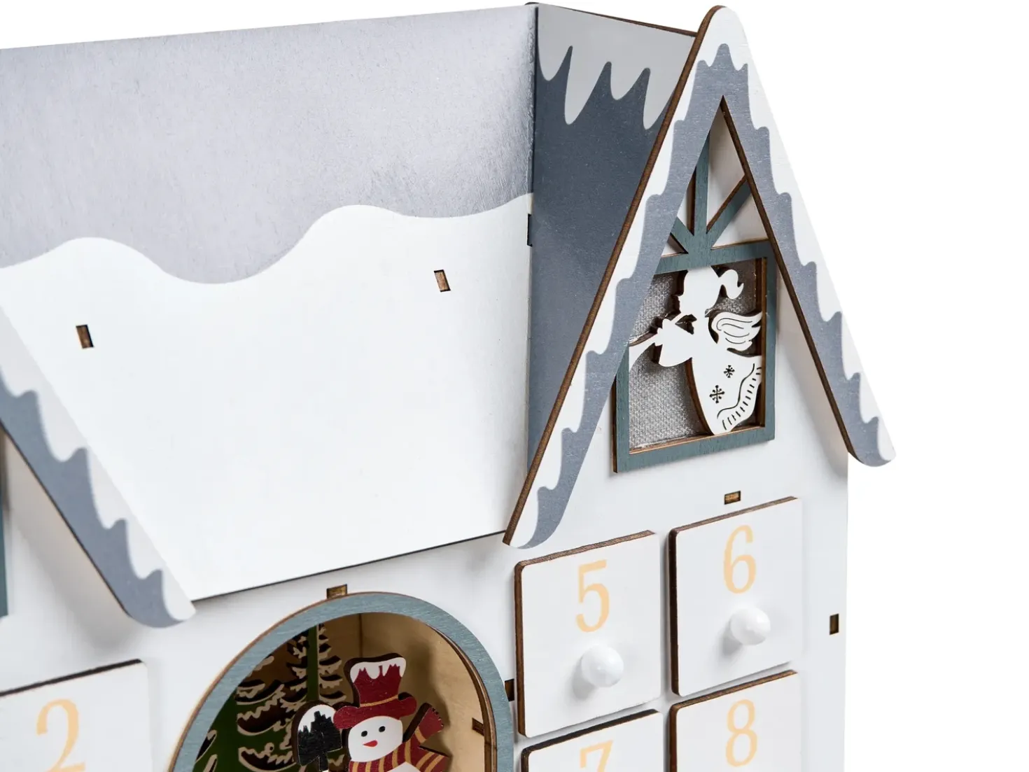 Decorazione natalizia LED FEMUND Calendario dell'Avvento 40 cm Bianco