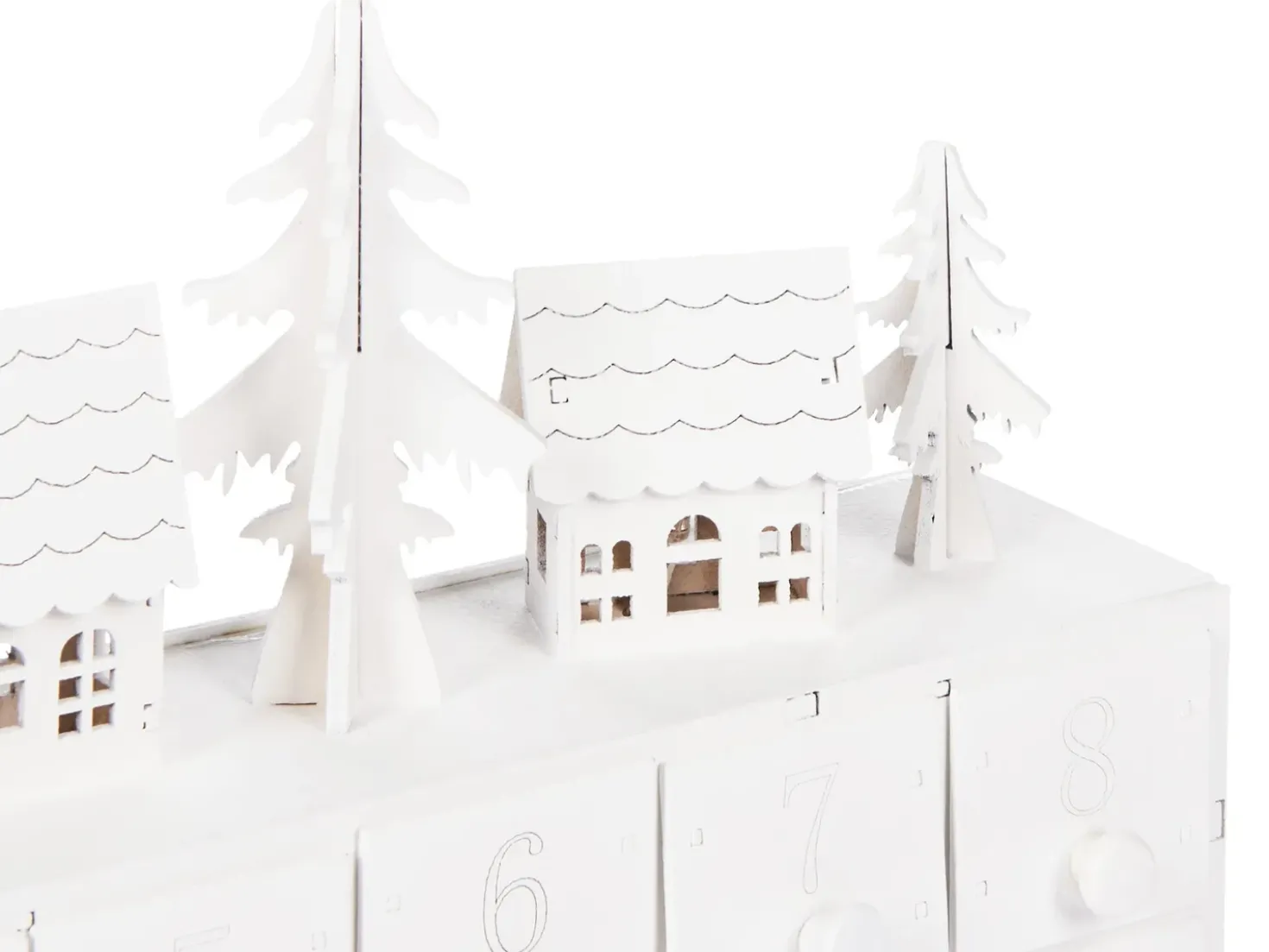 Decorazione natalizia LED MUONIO Calendario dell'Avvento 24 cm Bianco