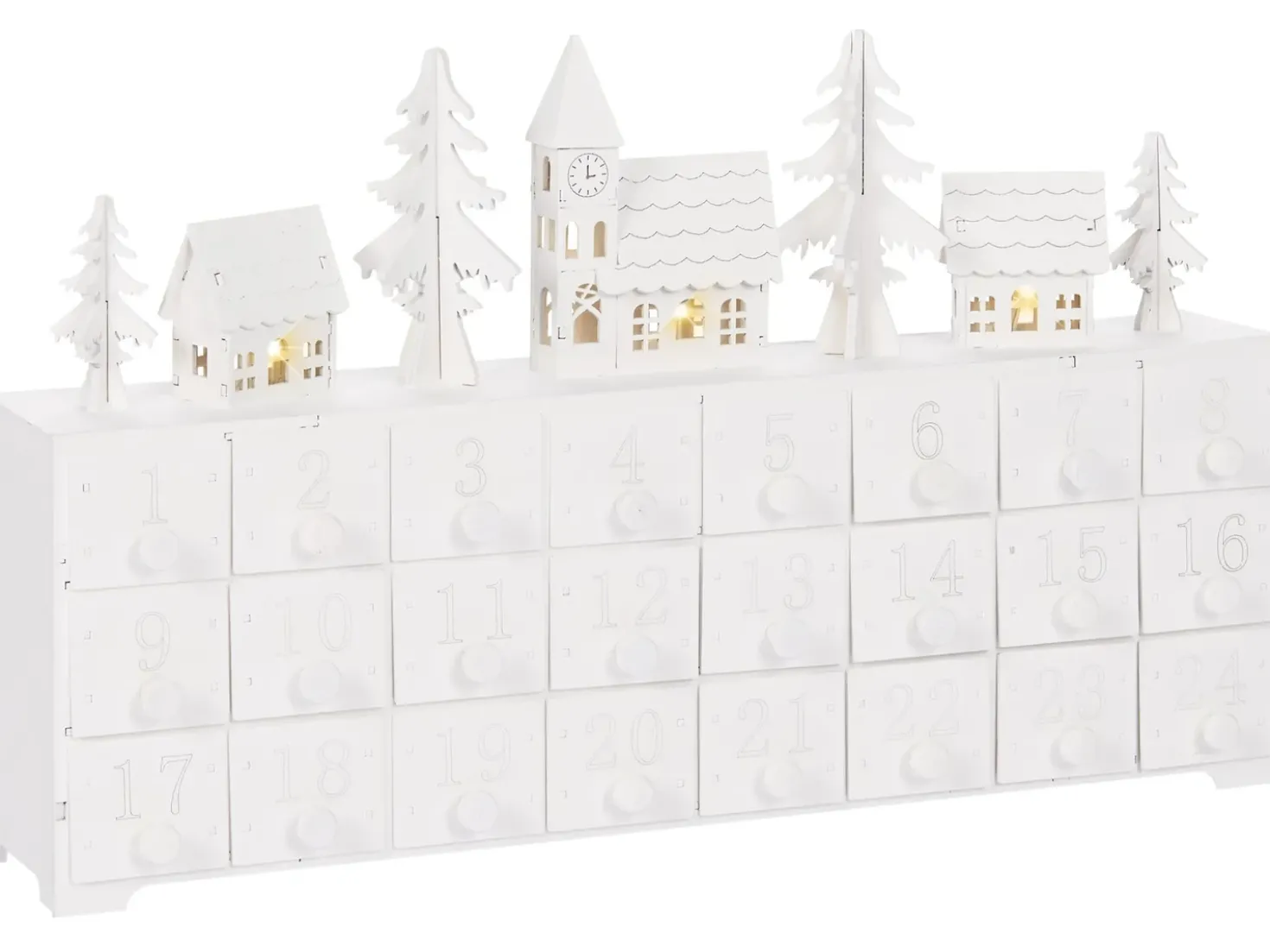 Decorazione natalizia LED MUONIO Calendario dell'Avvento 24 cm Bianco