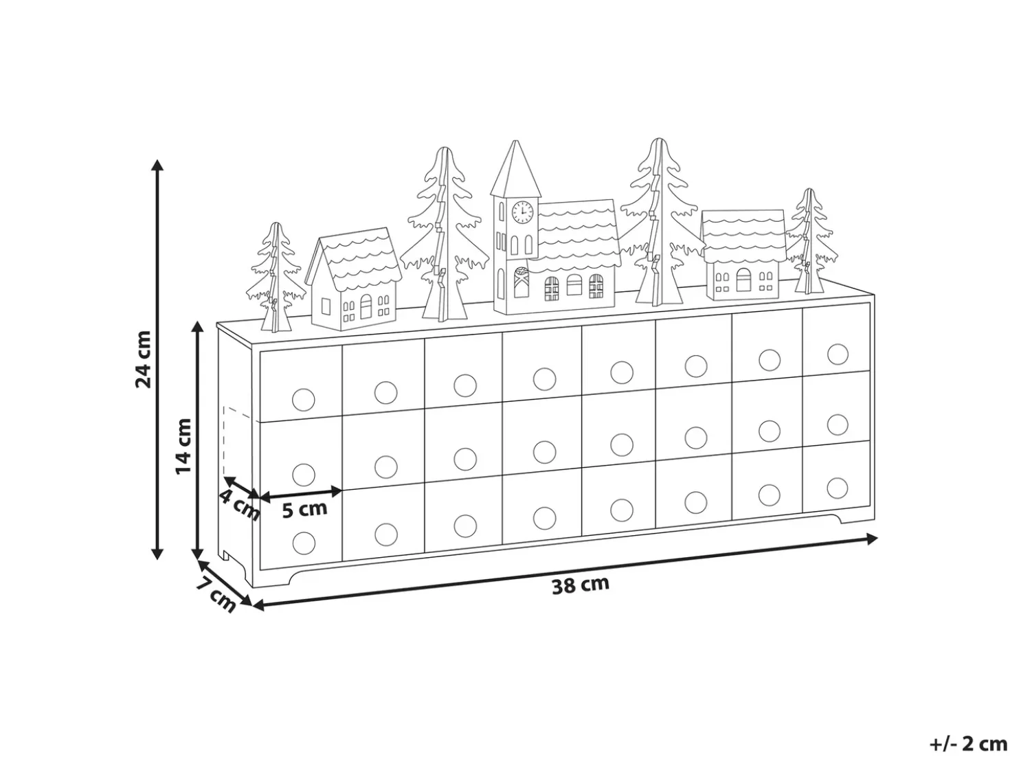 Decorazione natalizia LED MUONIO Calendario dell'Avvento 24 cm Bianco