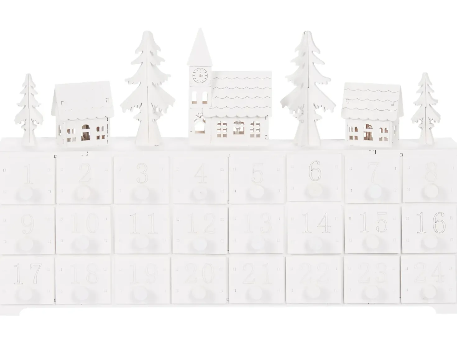 Decorazione natalizia LED MUONIO Calendario dell'Avvento 24 cm Bianco